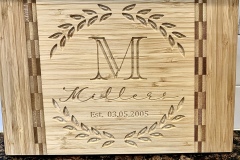 Cutting Board with Last Name and date married.