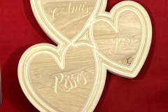 Valentine Hearts raw wood